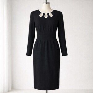 Vintage 80s Black Sheath Dress Samantha Edwards XS Dark Academia USA